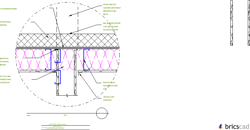 HOSP220 - FIRE AND SMOKE WALL (AT EXTERIOR WALL). AIA CAD Details--zipped into WinZip format files for faster downloading.