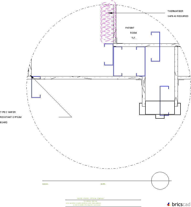 HOSP224 - 1 HOUR SMOKE WALL (BETWEEN PATIENT ROOMS). AIA CAD Details--zipped into WinZip format files for faster downloading.