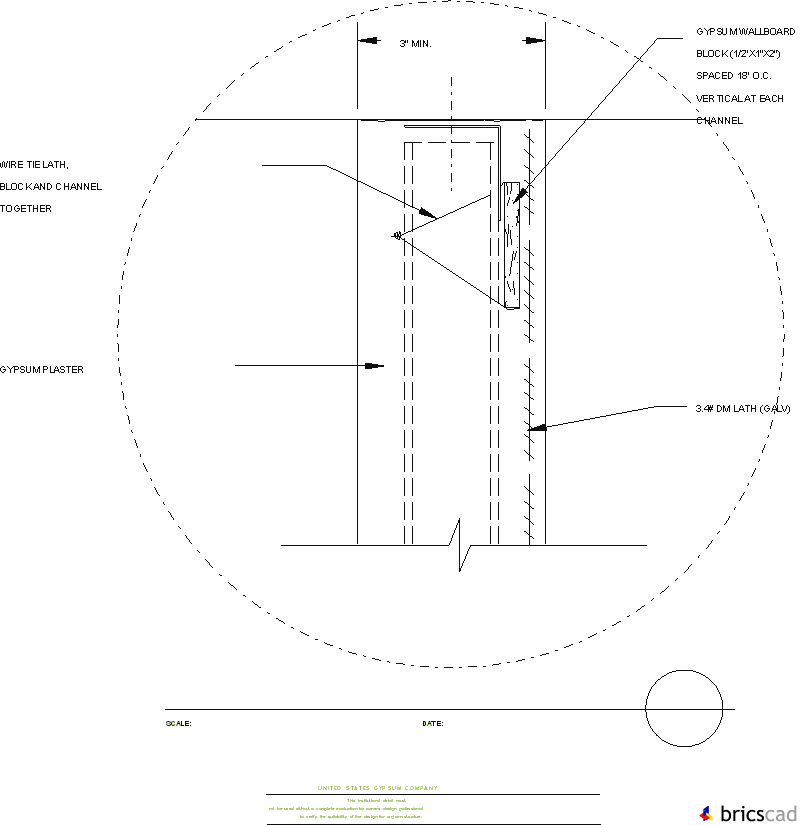 HOSP225 - 2 HOUR PLASTER SHAFTWALL. AIA CAD Details--zipped into WinZip format files for faster downloading.