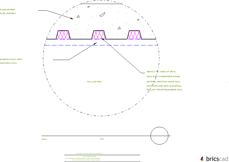 HOSP303 - FLOOR SECTION AT WALL. AIA CAD Details--zipped into WinZip format files for faster downloading.