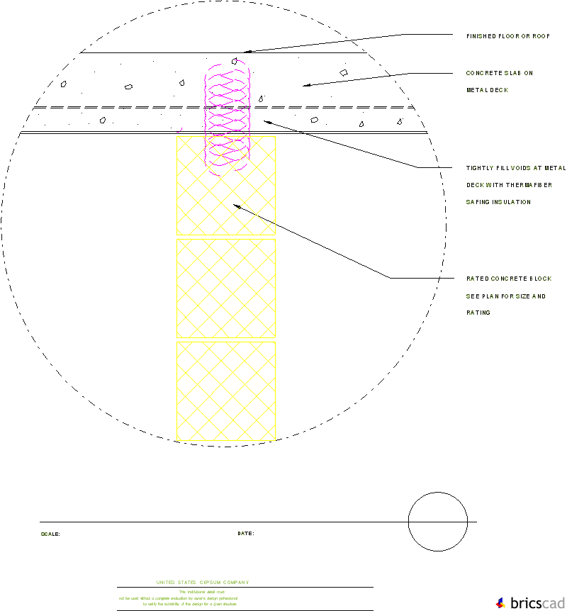 HOSP403 - TYPICAL RATED BRICK WALL. AIA CAD Details--zipped into WinZip format files for faster downloading.