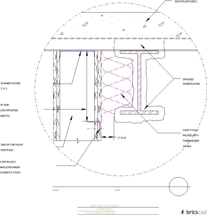 HOSP408 - SMOKE & RATED PARTITION (ADJACENT TO BEAM). AIA CAD Details--zipped into WinZip format files for faster downloading.