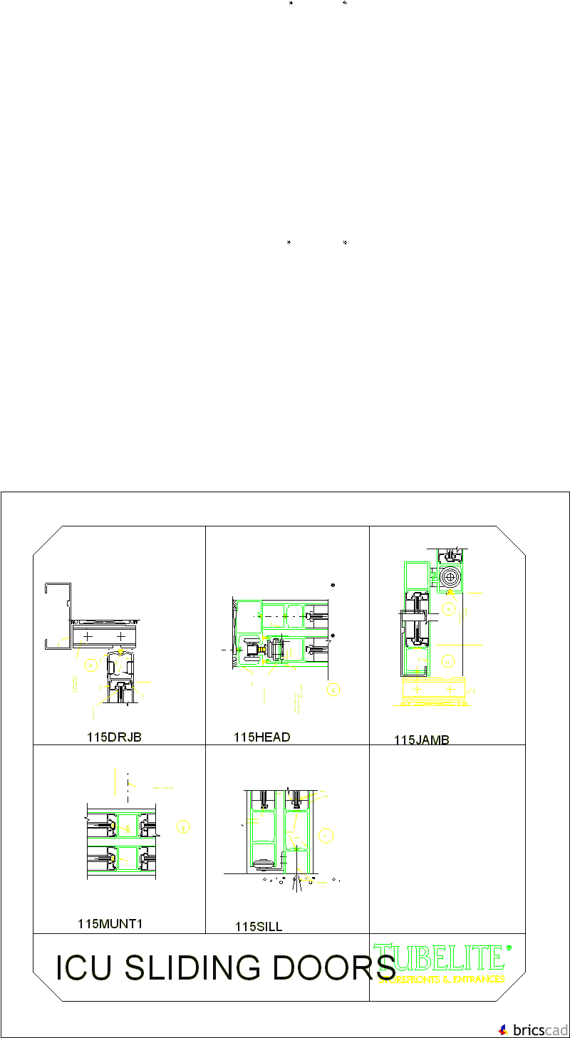 ICU Sliding Doors. AIA CAD Details--zipped into WinZip format files for faster downloading.