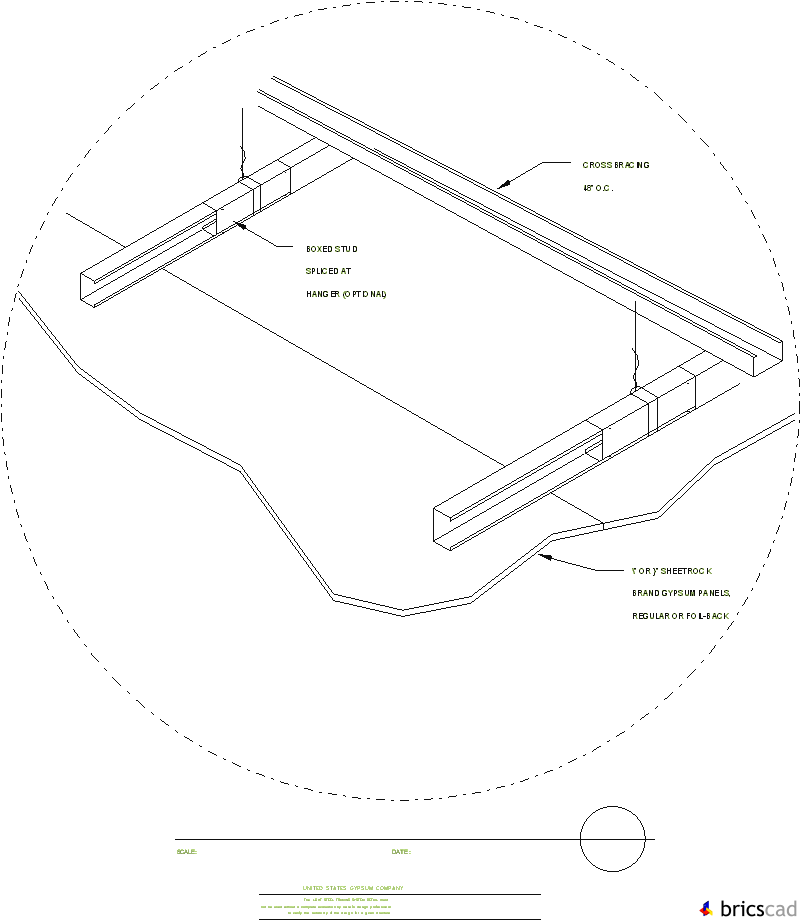 LSF105  - STEEL STUD/DROPPED. AIA CAD Details--zipped into WinZip format files for faster downloading.