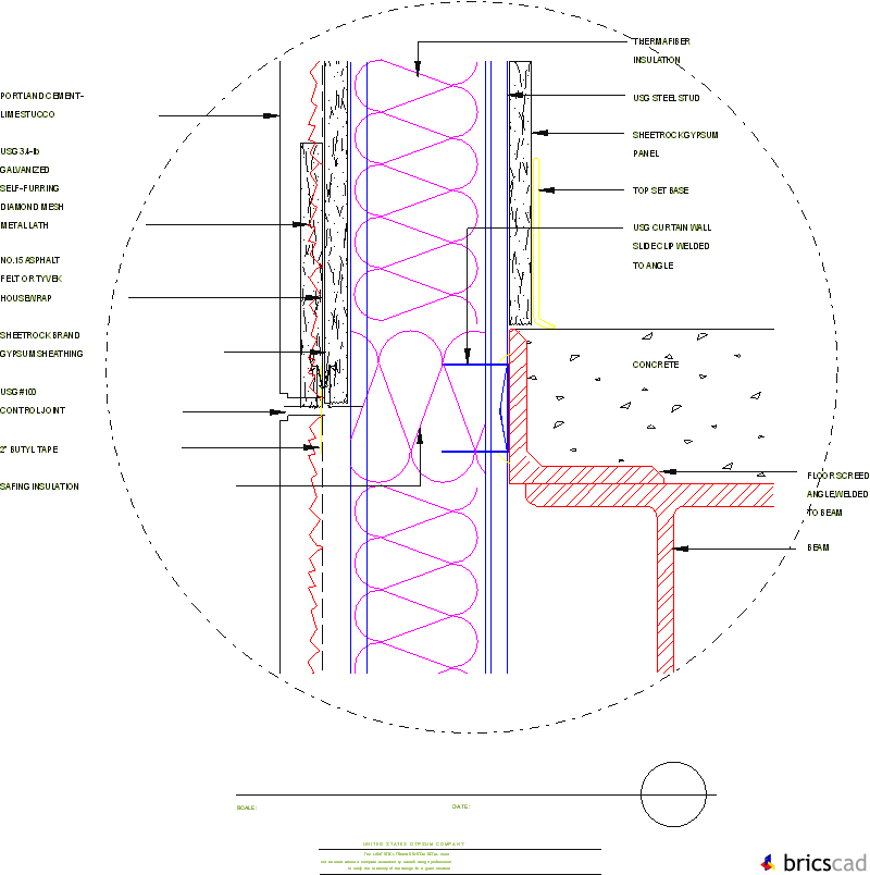 LSF302  - INTERMEDIATE FLOOR (STUD BYPASS). AIA CAD Details--zipped into WinZip format files for faster downloading.