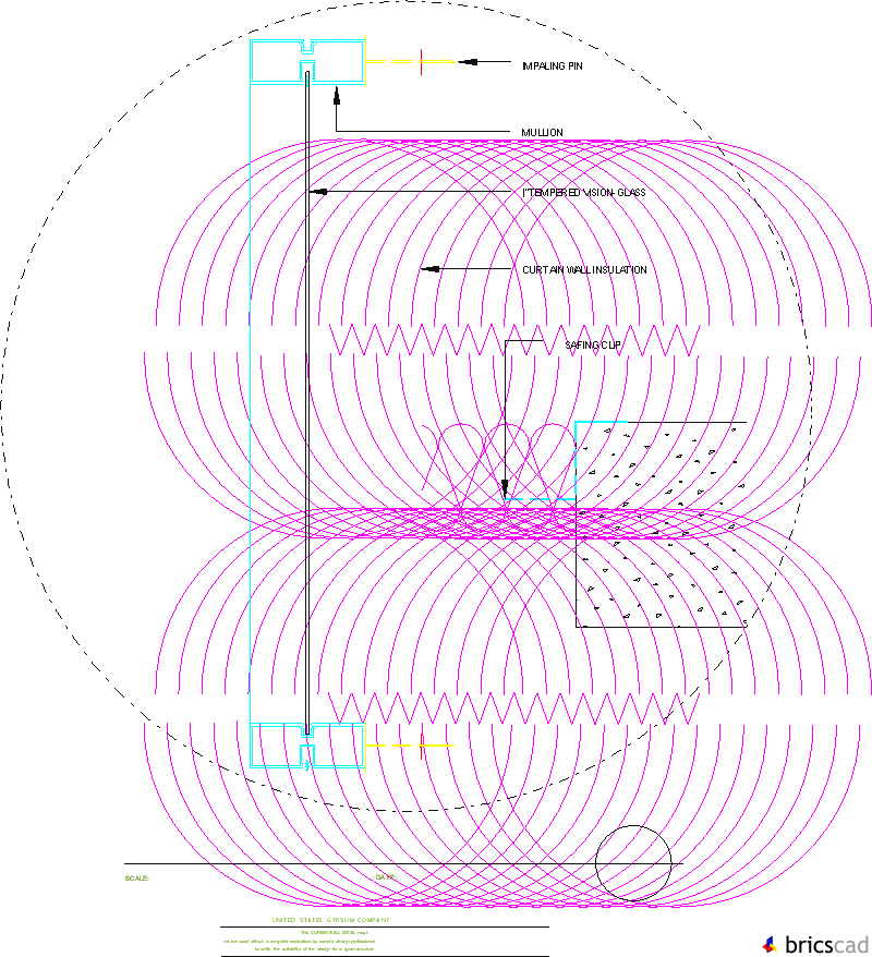 LSIS201 - CURTAIN WALL (3-HR GLASS SPANDREL). AIA CAD Details--zipped into WinZip format files for faster downloading.