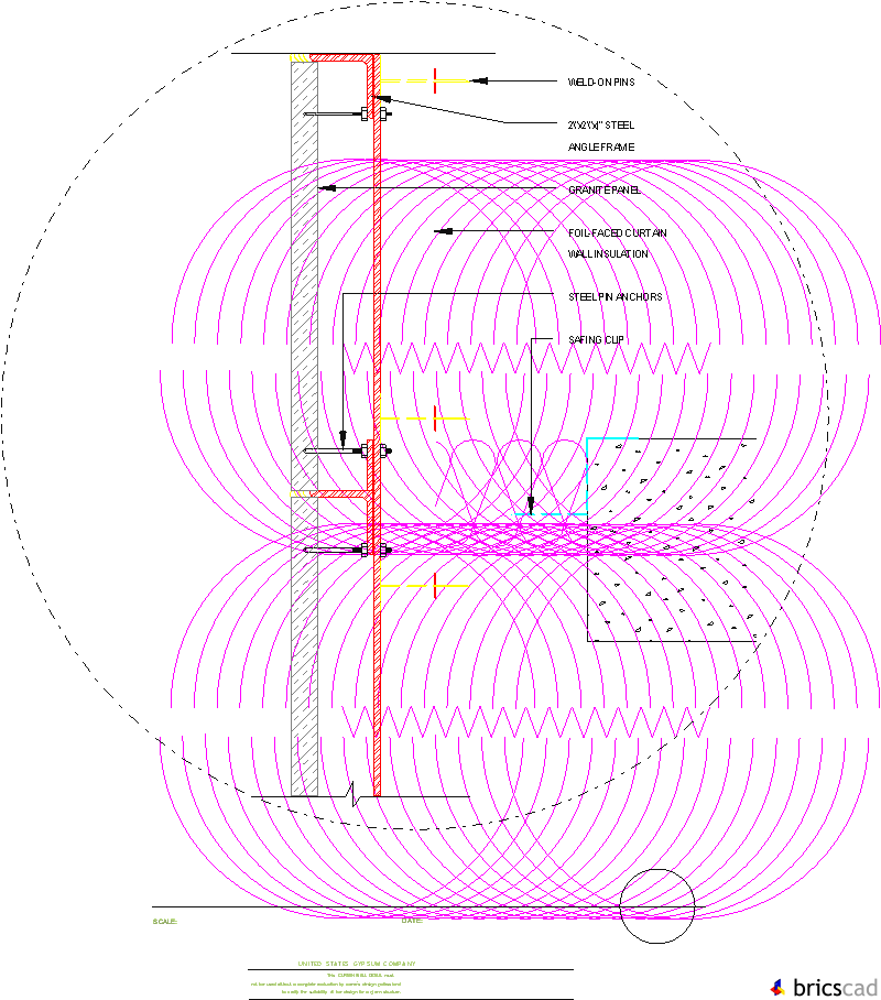 LSIS203 - CURTAIN WALL (GRANITE SPANDREL). AIA CAD Details--zipped into WinZip format files for faster downloading.