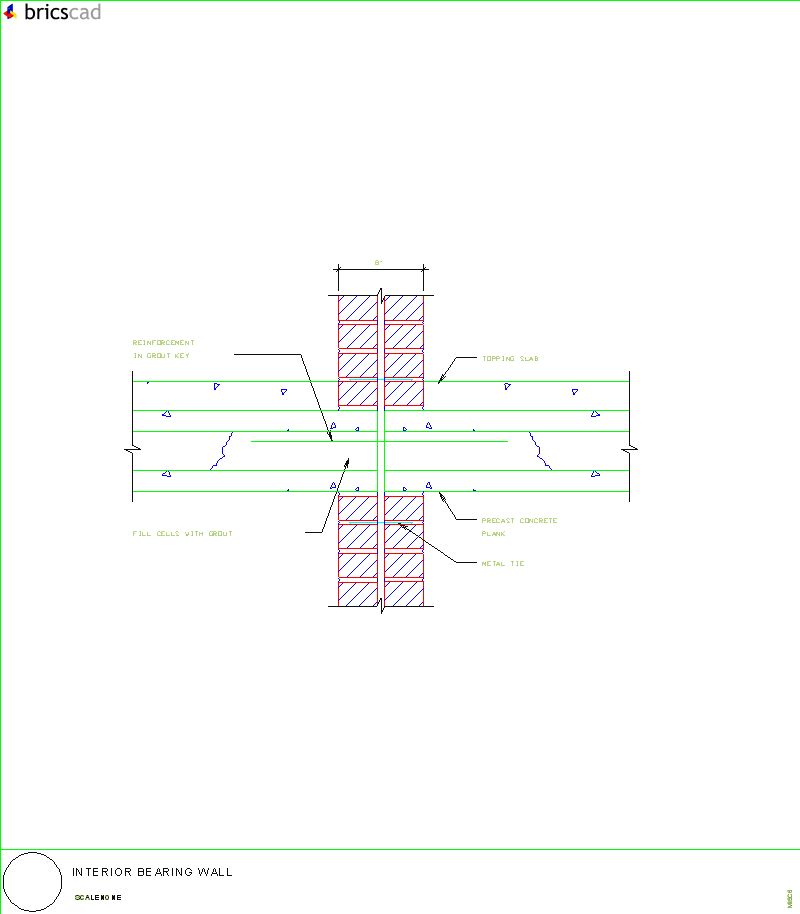 Interior Bearing Wall. AIA CAD Details--zipped into WinZip format files for faster downloading.