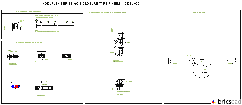 MOD620-4 Expandable panel used with odd numbered panel openings. AIA CAD Details--zipped into WinZip format files for faster downloading.