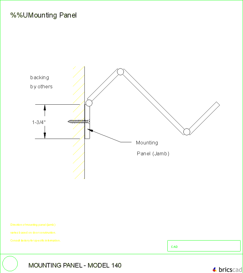 Mounting Panel Model 140. AIA CAD Details--zipped into WinZip format files for faster downloading.