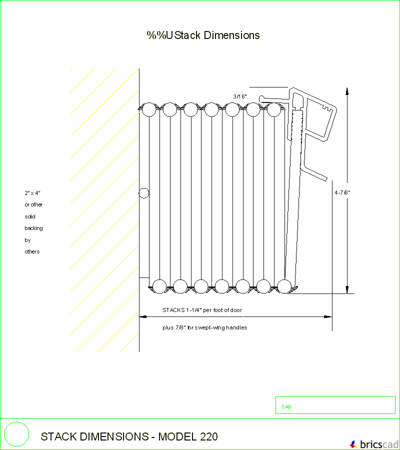 Stack Dimensions Model 220. AIA CAD Details--zipped into WinZip format files for faster downloading.