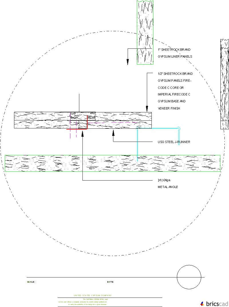 SW203  -  WALL INTERSECTION. AIA CAD Details--zipped into WinZip format files for faster downloading.