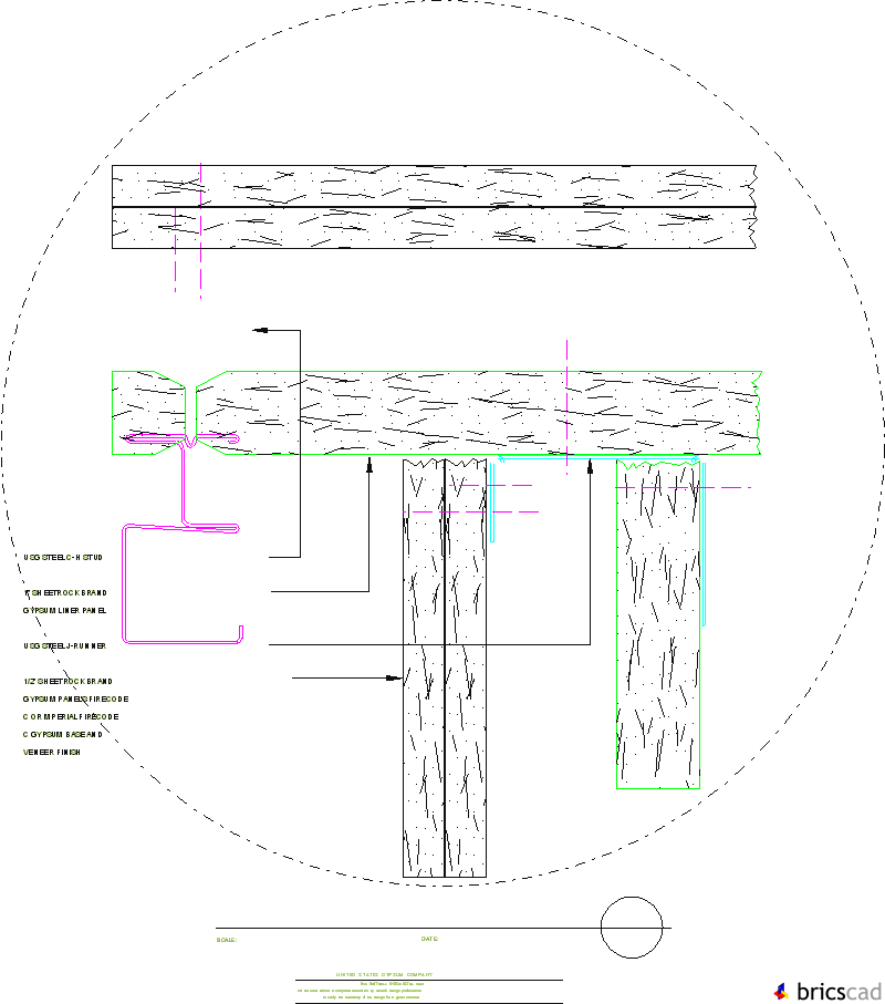 SW204  -  WALL INTERSECTION. AIA CAD Details--zipped into WinZip format files for faster downloading.