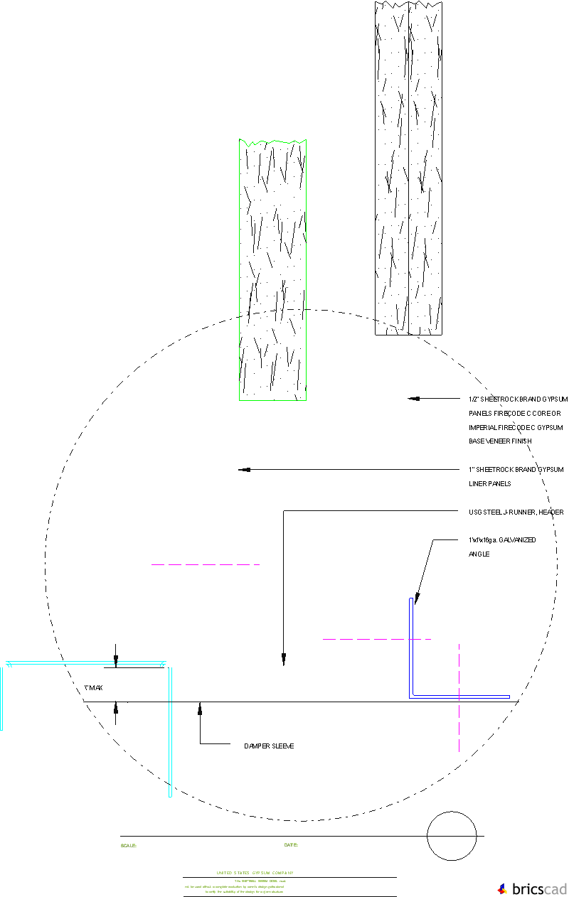 SW205  -  1 1/2 HR FIRE DAMPER. AIA CAD Details--zipped into WinZip format files for faster downloading.