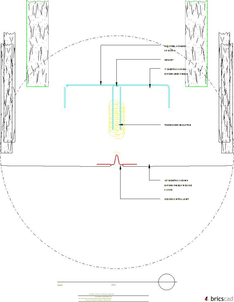 SW207  -  CONTROL JOINT DETAIL. AIA CAD Details--zipped into WinZip format files for faster downloading.