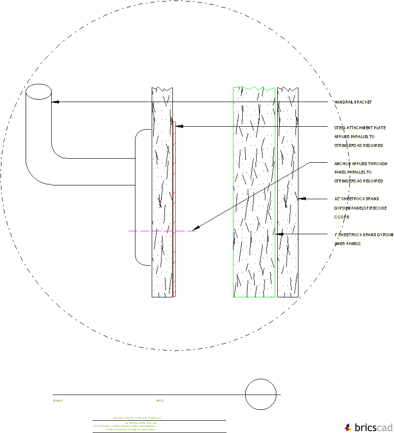 SW803  -  HANDRAIL APPLICATION. AIA CAD Details--zipped into WinZip format files for faster downloading.