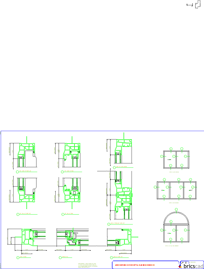 4000 Horizontal Slider. AIA CAD Details--zipped into WinZip format files for faster downloading.