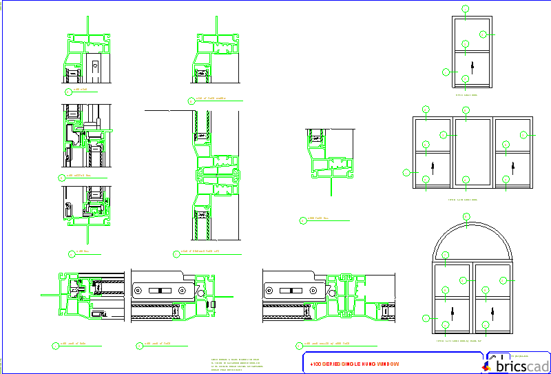 4100 Single Hung. AIA CAD Details--zipped into WinZip format files for faster downloading.