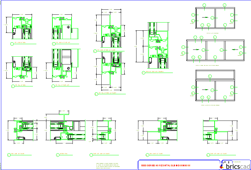 5000 Horizontal Slider. AIA CAD Details--zipped into WinZip format files for faster downloading.