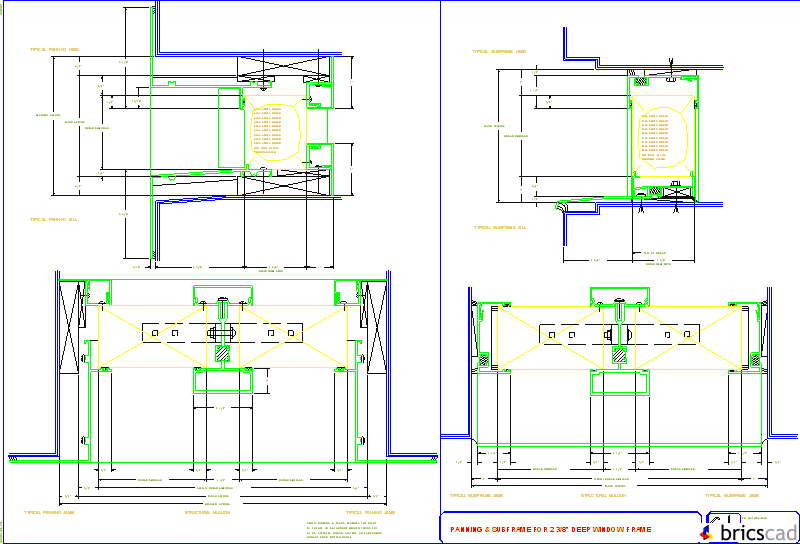 Panning and Subframe System. AIA CAD Details--zipped into WinZip format files for faster downloading.