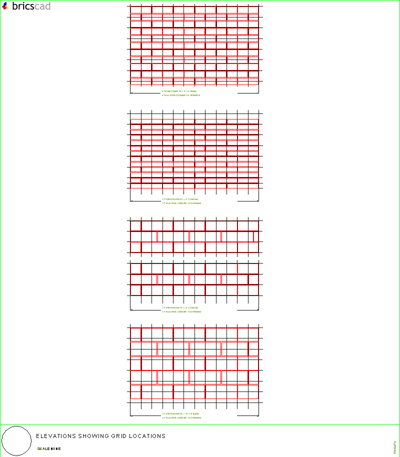 Elevations Showing Grid Locations. AIA CAD Details--zipped into WinZip format files for faster downloading.