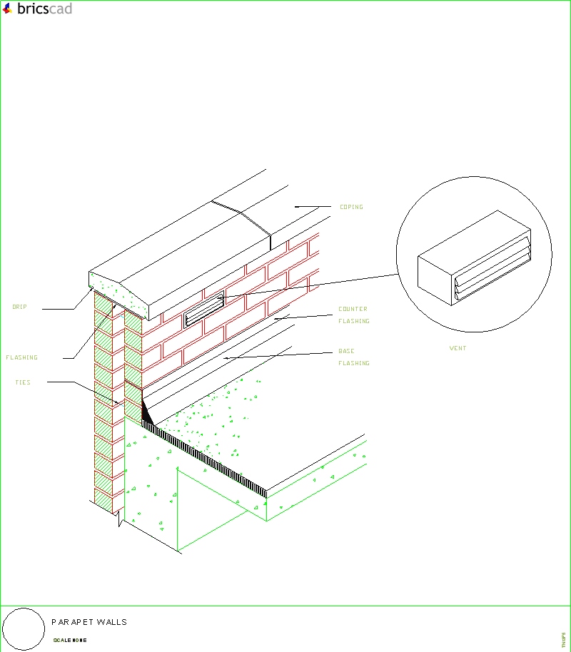 Parapet Walls. AIA CAD Details--zipped into WinZip format files for faster downloading.