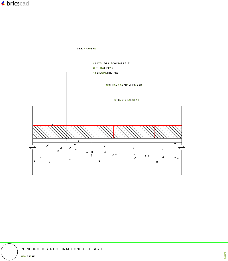 Reinforced Structural Concrete Slab. AIA CAD Details--zipped into WinZip format files for faster downloading.