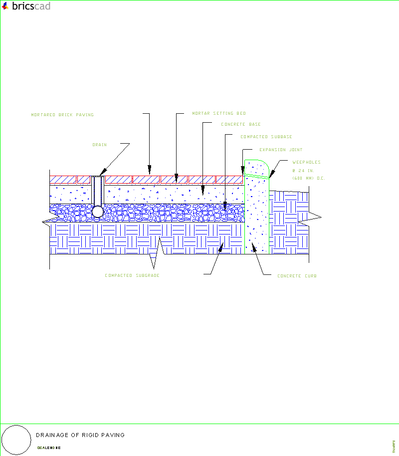 Drainage of Rigid Paving. AIA CAD Details--zipped into WinZip format files for faster downloading.