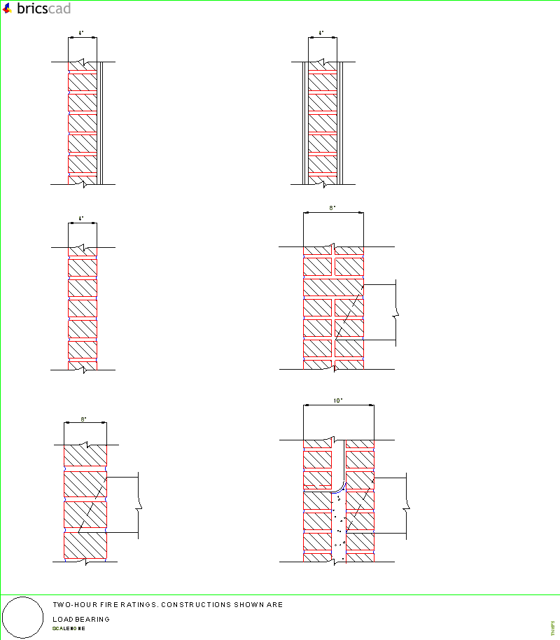 Two-Hour Fire Rating. AIA CAD Details--zipped into WinZip format files for faster downloading.