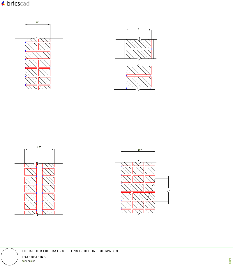 Four-Hour Fire Rating. AIA CAD Details--zipped into WinZip format files for faster downloading.