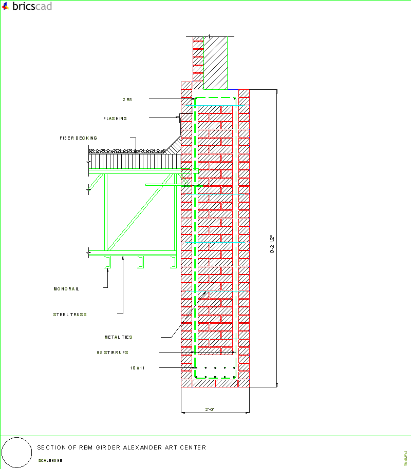 Section of RBM Girder Alexander Art Center. AIA CAD Details--zipped into WinZip format files for faster downloading.