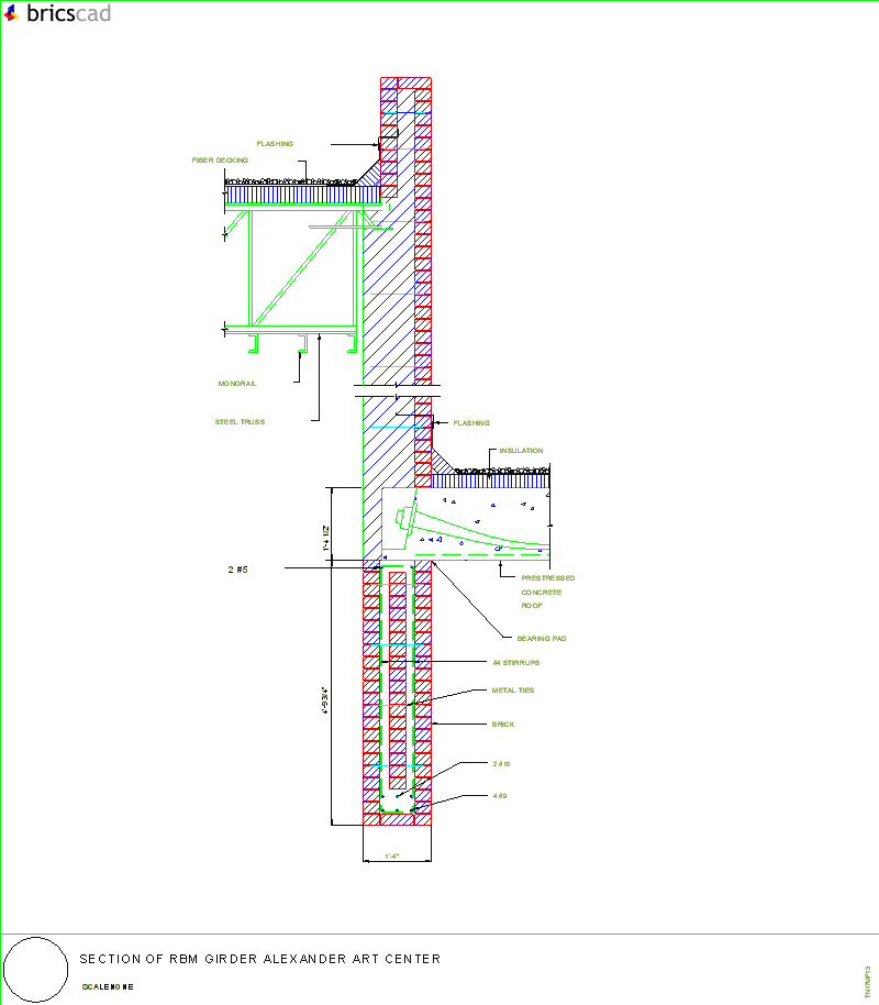 Section of RBM Girder Alexander Art Center. AIA CAD Details--zipped into WinZip format files for faster downloading.