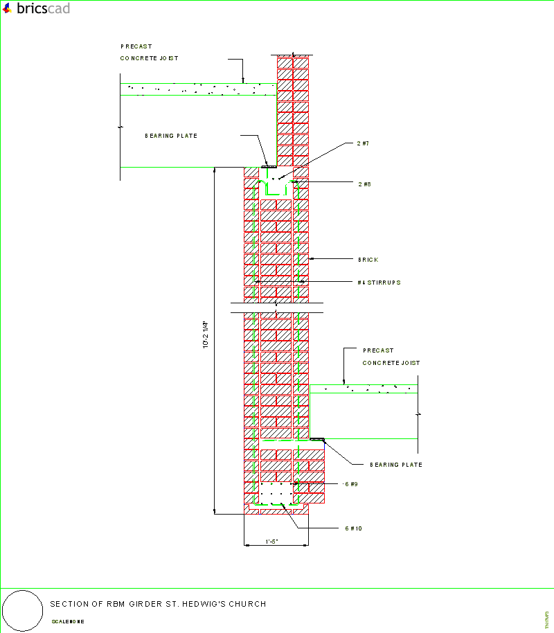 Section of RBM Girder St. Hedwig Church. AIA CAD Details--zipped into WinZip format files for faster downloading.