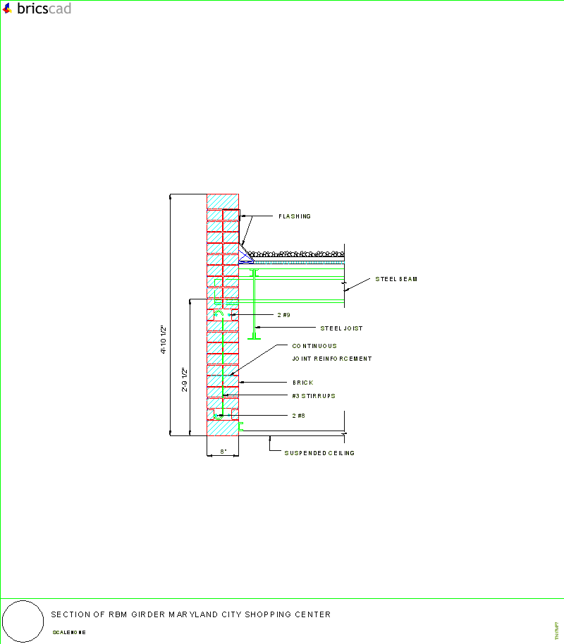 Section of RBM Girder Maryland City Shopping Center. AIA CAD Details--zipped into WinZip format files for faster downloading.