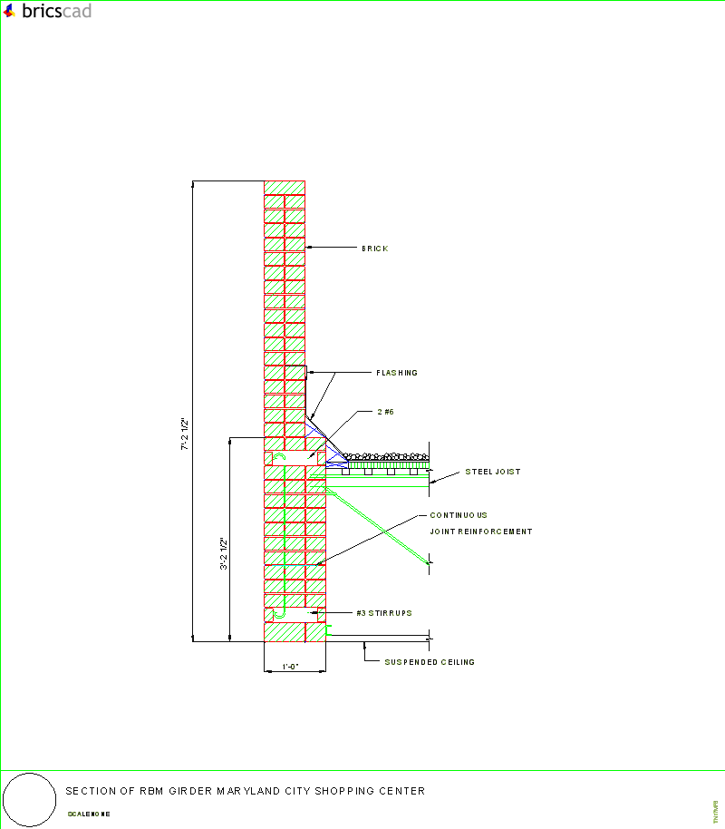 Section of RBM Girder Maryland City Shopping Center. AIA CAD Details--zipped into WinZip format files for faster downloading.