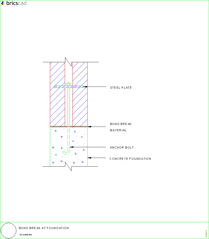 Bond Break at Foundation. AIA CAD Details--zipped into WinZip format files for faster downloading.