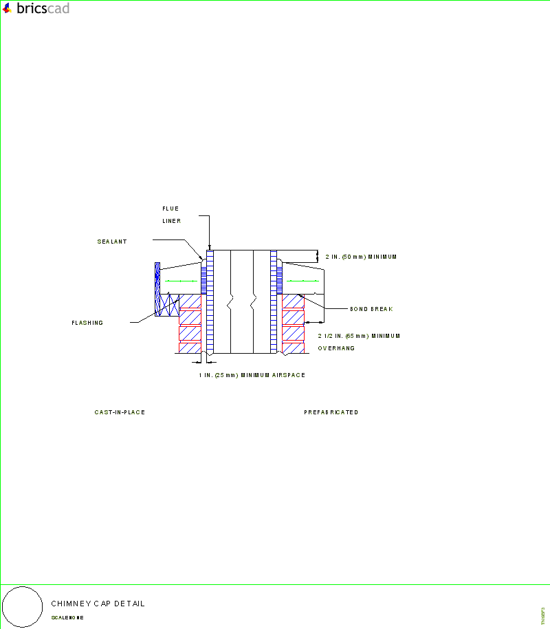 Chimney Cap Detail. AIA CAD Details--zipped into WinZip format files for faster downloading.