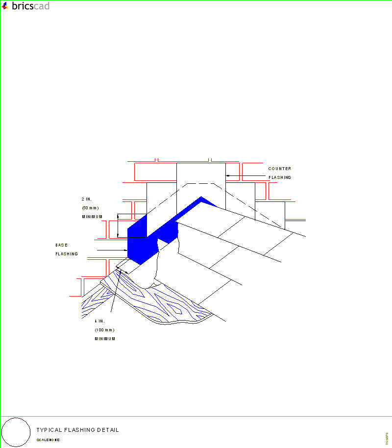 Typical Flashing Detail. AIA CAD Details--zipped into WinZip format files for faster downloading.