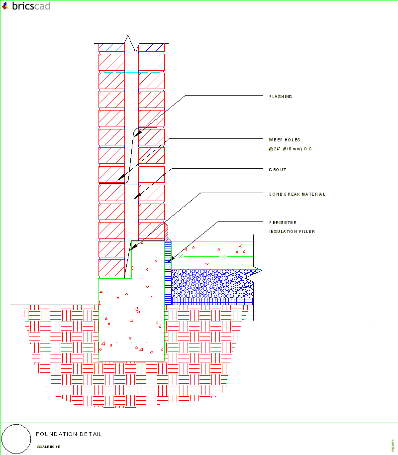 Foundation Detail. AIA CAD Details--zipped into WinZip format files for faster downloading.