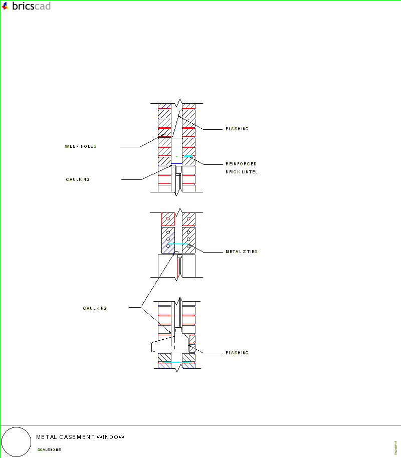 Metal Casement Window. AIA CAD Details--zipped into WinZip format files for faster downloading.