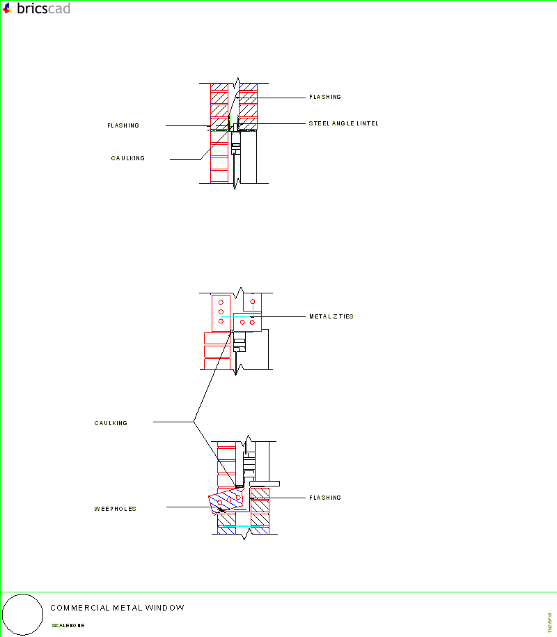 Commercial Metal Window. AIA CAD Details--zipped into WinZip format files for faster downloading.