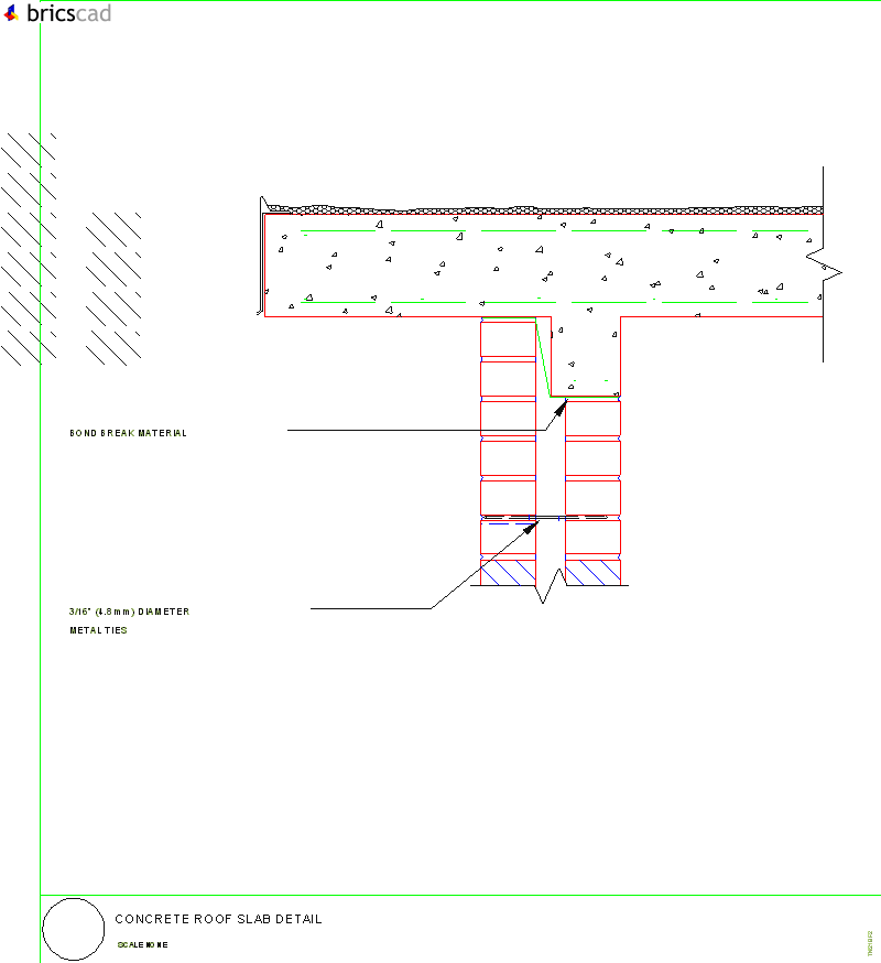 Concrete Roof Slab Detail. AIA CAD Details--zipped into WinZip format files for faster downloading.