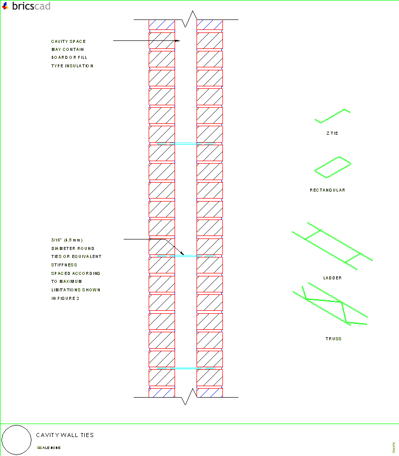 Cavity Wall Ties. AIA CAD Details--zipped into WinZip format files for faster downloading.