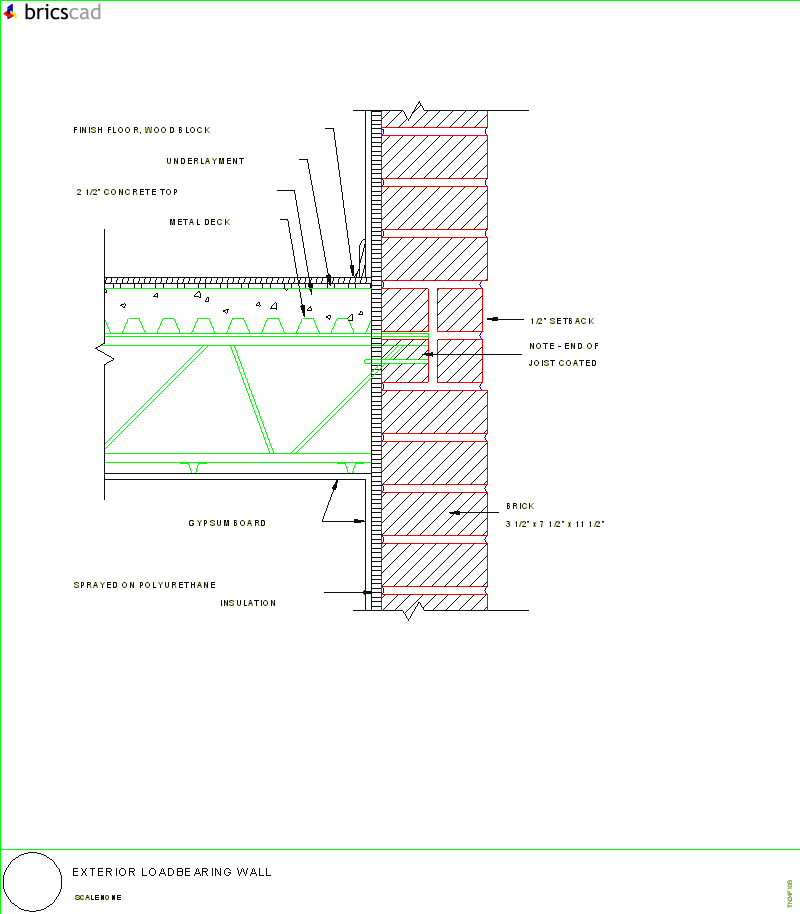 Exterior Loadbearing Wall. AIA CAD Details--zipped into WinZip format files for faster downloading.
