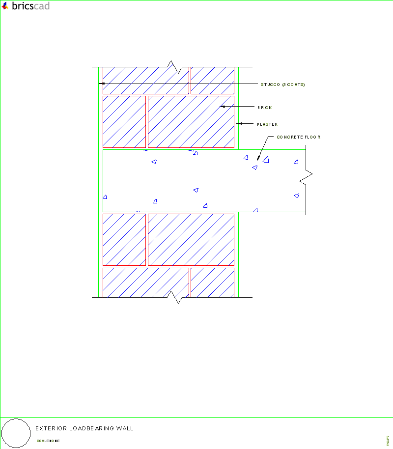 Exterior Loadbearing Wall. AIA CAD Details--zipped into WinZip format files for faster downloading.