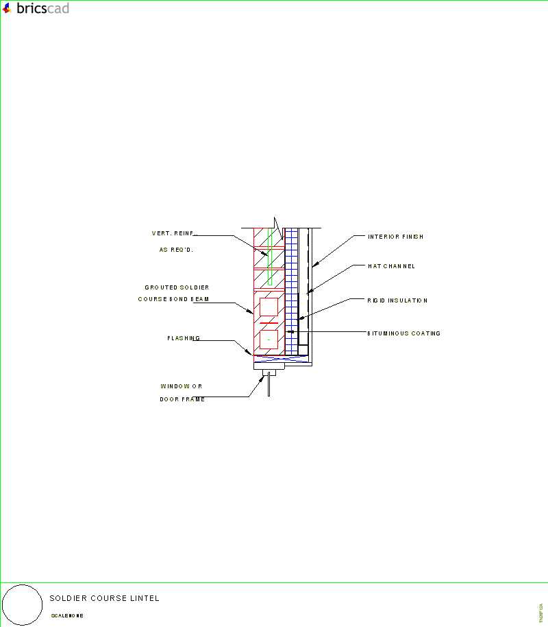 Soldier Course Lintel. AIA CAD Details--zipped into WinZip format files for faster downloading.