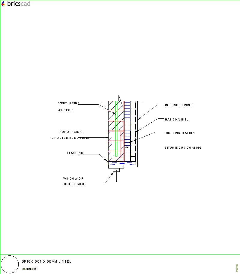 Brick Bond Beam Lintel. AIA CAD Details--zipped into WinZip format files for faster downloading.