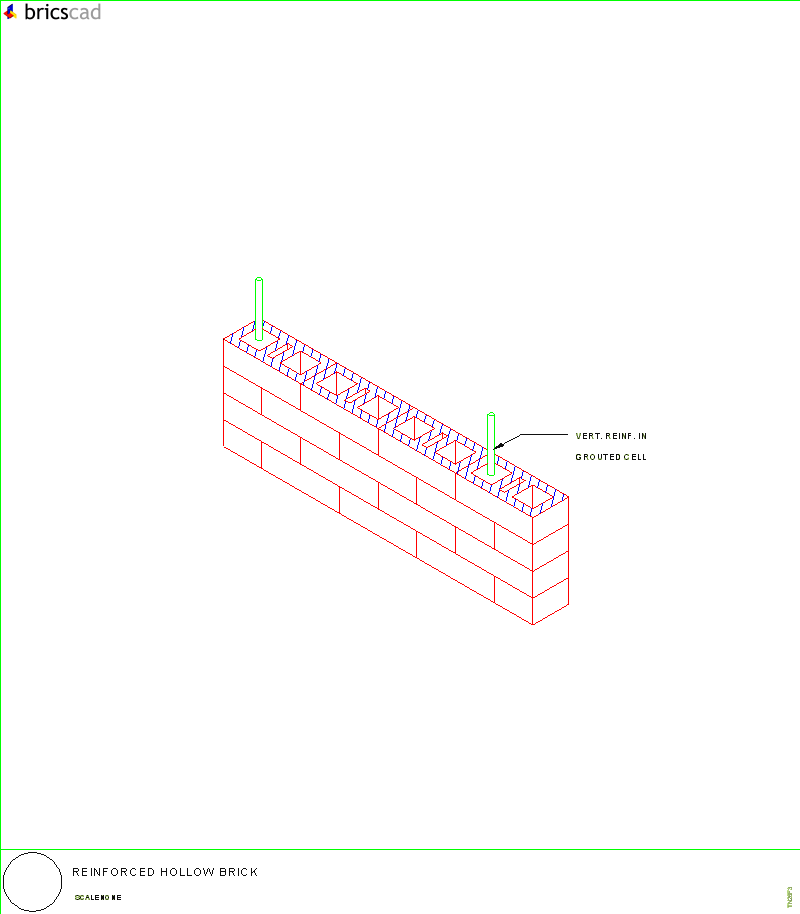 Reinforced Hollow Brick. AIA CAD Details--zipped into WinZip format files for faster downloading.
