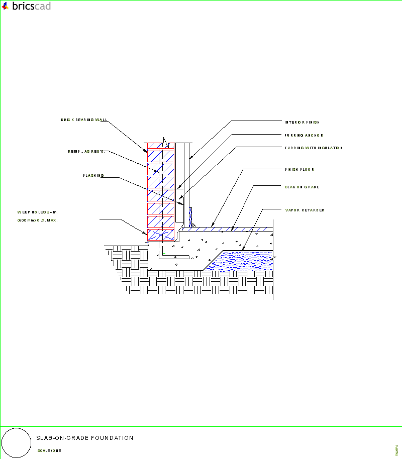 Slab-On-Grade Foundation. AIA CAD Details--zipped into WinZip format files for faster downloading.