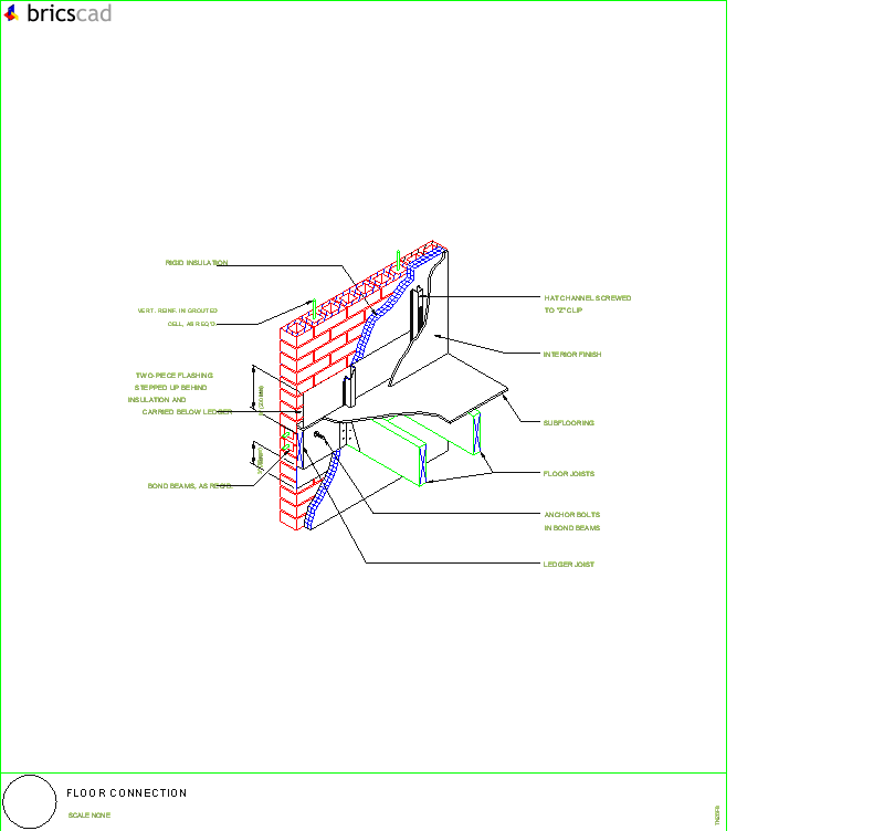 Floor Connection. AIA CAD Details--zipped into WinZip format files for faster downloading.